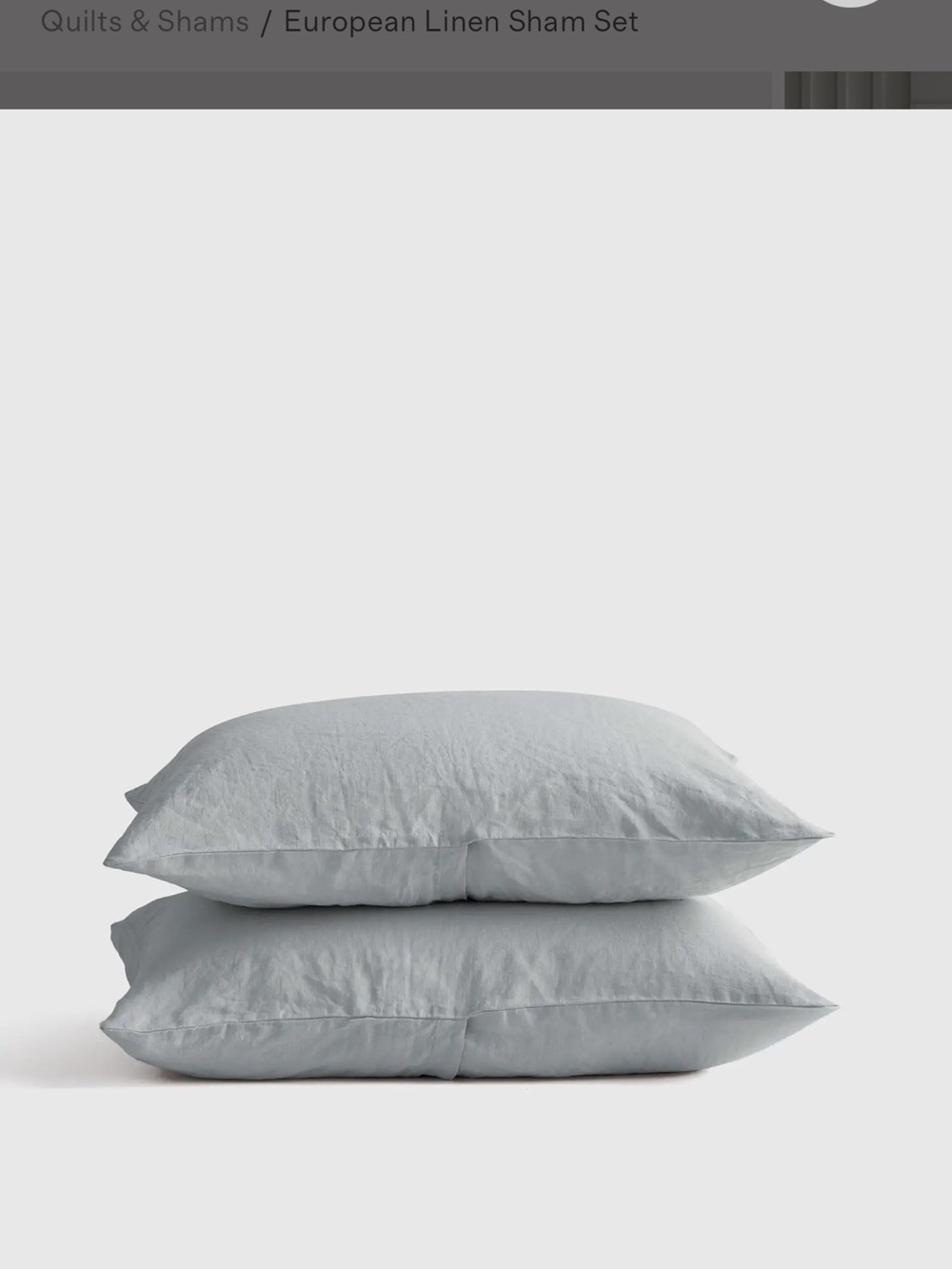 Quince European Linen Sham Set - Mist King Pillow Shams
